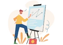 Person drawing on an easel